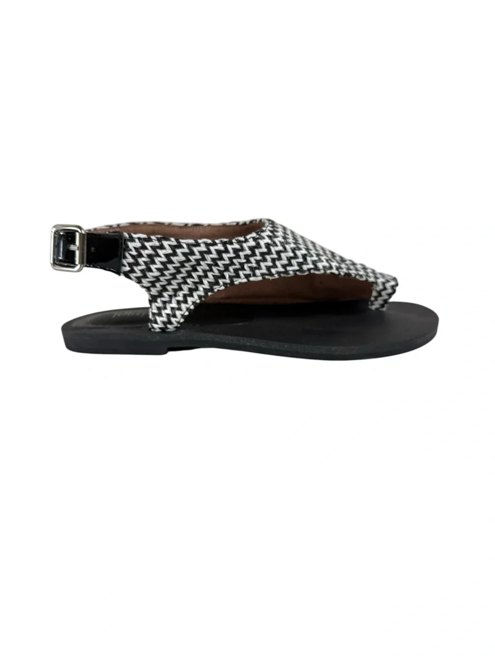 JEFFERY CAMPBELL Black & White Zigzag Slingback Sandal Size 8